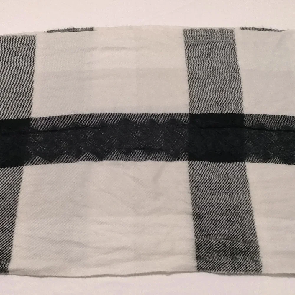 COPY - Betsey Johnson Black Off White Plaid Lace Infinity scarf